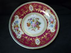 Large French Bowl with Floral Painted Design