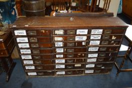 *Victorian Pine Bank of Twenty Four Drawers with B