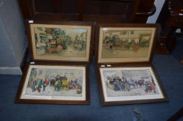 Four Framed Coach Prints (AF)