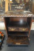 Vintage Carved Oak Smokers Cabinet