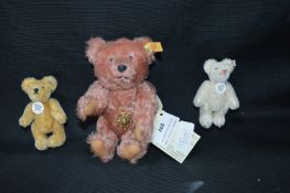Three Steiff Miniature Teddy Bears