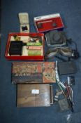 Box of Assorted Collectibles Including Pipes, Came