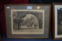 Print of Priory Gatehouse, Repton, Derbyshire 1890