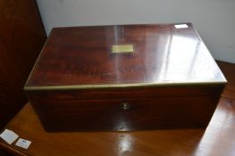 Victorian Brass Bound Mahogany Writing Slope