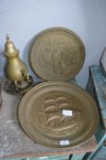 Three Items of Brassware Including Trays etc.