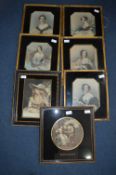Seven Georgian Fashion Plates in Gilt Frames