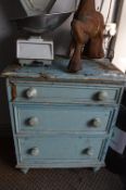 Victorian Painted Pine Three Drawer Chest