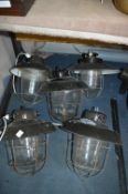 *Five Vintage Enameled Light Fitting