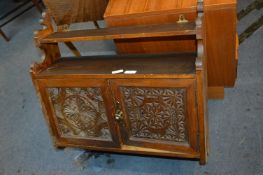 Carved Oak Wall Cabinet