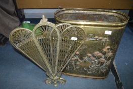 Brass Umbrella Stand and Fire Guard