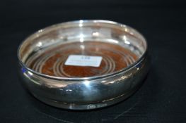 Hallmarked Silver Bowl with Wooden Base - Birmingham 1986