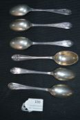Six Hallmarked Silver Teaspoon - approx 145g Total