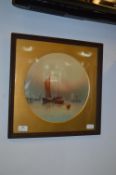 Victorian Framed Circular Watercolour by Garman Mo