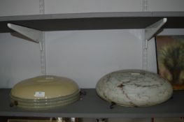 Two 1930's Glass Light Fittings