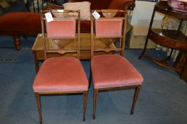 Pair of Rosewood Bedroom Chairs with Ivory Inlay