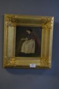 Gilt Framed Oil on Board - Study of an Elderly Lad
