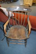 Victorian Decorative Elm Seated Elbow Chair