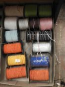 Box Containing Assorted Sequins, Ribbons, and Brai