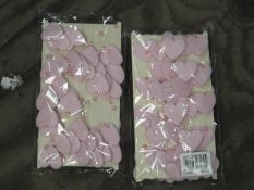Two Boxes Containing 12 5m Lengths of Pink Heart a