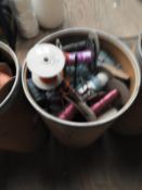 Cardboard Drum Containing Various Sequins, Threads