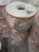 Five Rolls of Orange, Black & White Polka Dot Ribb