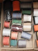 Box Containing Assorted Sequins, Ribbons, and Brai