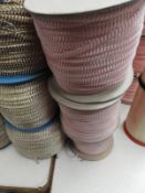 Three Rolls of Pink & Gold Decorative Ribbon