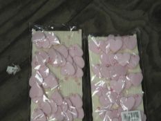 Two Boxes Containing 12 5m Lengths of Pink Heart a