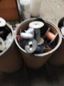 Cardboard Drum Containing Various Sequins, Threads