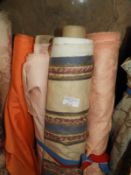 Five Rolls of Assorted Fabric