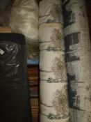 Roll of Floral Patterned Roller Blind Fabric