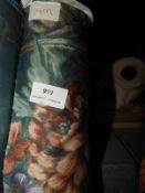 14m Roll of Green Floral Fabric