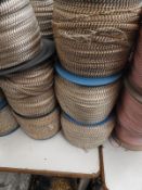 Three Rolls of Beige & Gold Decorative Ribbon