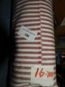 16m Roll of Pink & Beige Striped Fabric