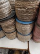 Three Rolls of Beige & Gold Decorative Ribbon