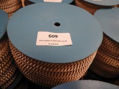 Three Rolls of Beige & Gold Decorative Ribbon