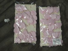 Two Boxes Containing 12 5m Lengths of Pink Heart a