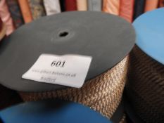 Three Rolls of Beige & Gold Decorative Ribbon