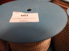 Three Rolls of Beige & Gold Decorative Ribbon