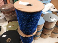 Three Rolls of Blue Sparkly Thread