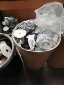 Cardboard Drum Containing Various Sequins, Threads