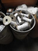 Cardboard Drum Containing Various Sequins, Threads