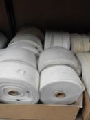 Box Containing Rolls of White Felt Fabric