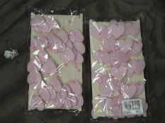 Two Boxes Containing 12 5m Lengths of Pink Heart a