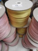 Three Rolls of Lemon & Gold Decorative Ribbon