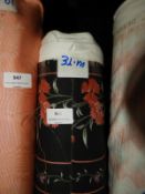 31m Roll of Black Fabric with Poppies