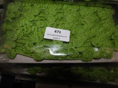 Three Cards Containing 10m of Knitted Green Decora