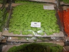 Three Cards Containing 10m of Knitted Green Decora