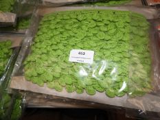 Three Cards Containing 10m of Knitted Green Decora