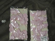 Two Boxes Containing 12 5m Lengths of Pink Heart a